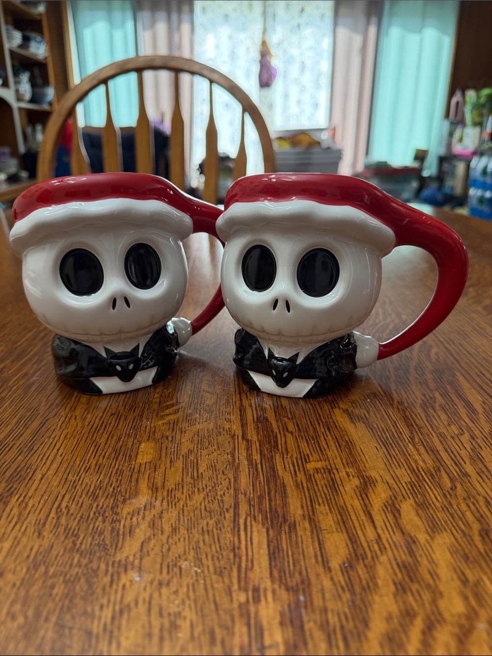 Disney Red & White Jack Skellington Santa Mug Pair